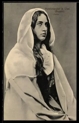 AK Waal i. Schw., Passionsspiele 1914, Maria im Halbprofil