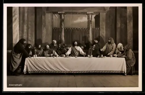 AK Waal, Passionsspiele 1938, Abendmahl