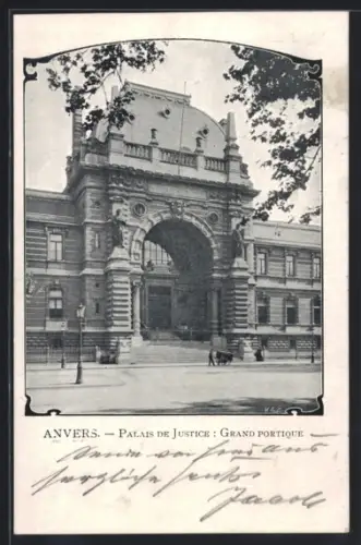 AK Anvers, Palais de Justice, Grand Portique