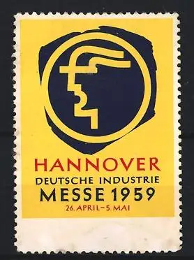 Reklamemarke Hannover, Deutsche Industrie Messe 1959, Profilkopf-Symbol
