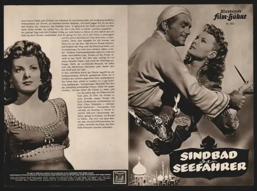 Filmprogramm IFB Nr. 803, Sindbad der Seefahrer, Maureen O`Hara, Douglas Fairbanks Jr., Regie: Richard Wallace