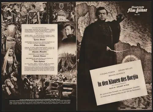 Filmprogramm IFB Nr. 791, In den Klauen des Borgia, Tyrone Power, Orson Welles, Regie: Henry King