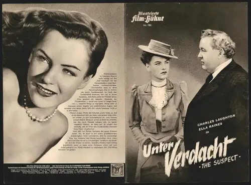 Filmprogramm IFB Nr. 780, Unter Verdacht, Charles Laughton, Ella Raines, Regie: Robert Siodmak