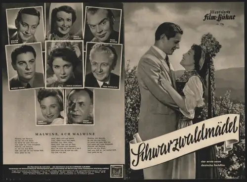 Filmprogramm IFB Nr. 776, Schwarzwaldmädel, Sonja Ziemann, Rudolf Prack, Regie: Hans Deppe
