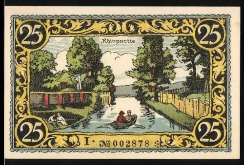 Notgeld Friesack /Mark 1921, 25 Pfennig, Rheinpartie und Friedrich I. von Brandenburg