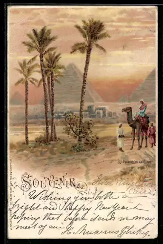 Lithographie Gizeh, Les Pyramides de Gizeh