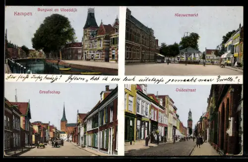 AK Kampen, Burgwal en Vloeddijk, Nieuwmarkt, Graafschap, Oudestraat