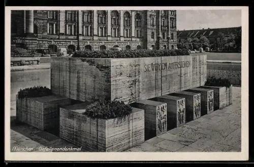 AK München, Hofgarten mit Gefallenendenkmal
