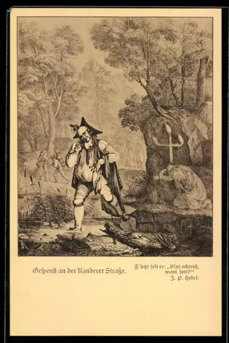 AK J. P. Hebel, Gespenst an der Kanderer Strasse
