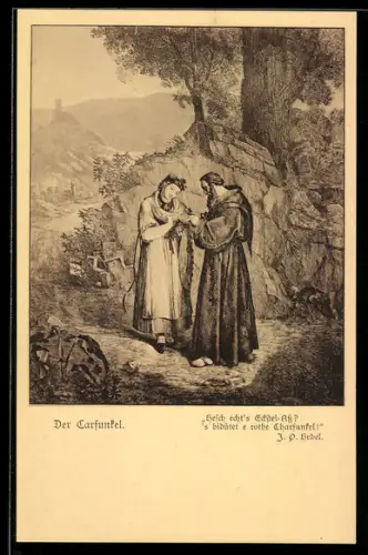 AK J. P. Hebel, Dame und Mönch