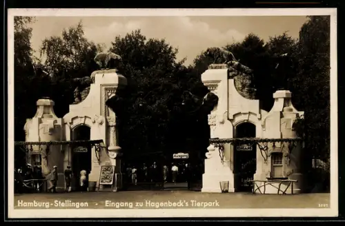 AK Hamburg-Stellingen, Portal zu Hagenbeck`s Tierpark