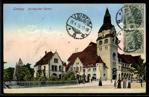 AK Leipzig, Zoologischer Garten, Wirtschaftsgebäude