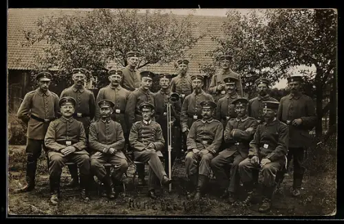 Foto-AK Munster, Soldaten mit Blinker 1917