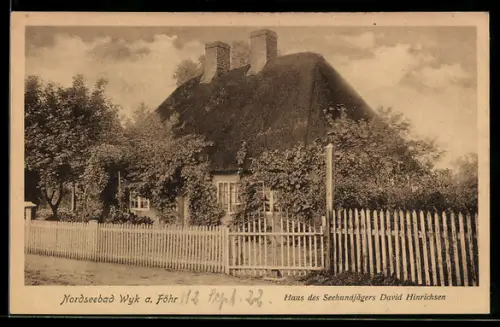 AK Wyk a. Föhr, Haus des Seehundjägers David Hinrichsen