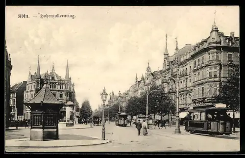 AK Köln-Neustadt, Hohenzollernring mit Strassenbahn