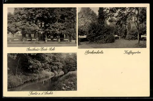 AK Gockenholz /Bedenbostel, Gasthaus Heide-Eck, Inh. Chr. Westerhold, Partie a. d. Sackte