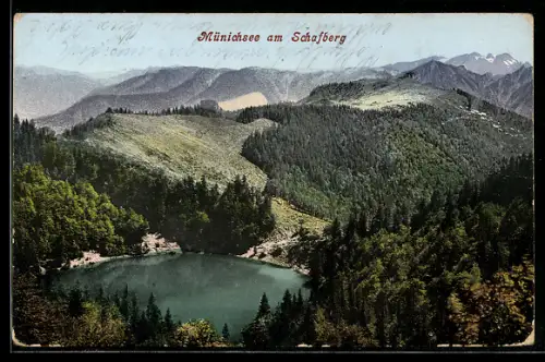 AK Schafberg, Mönichsee mit Gebirgspanorama