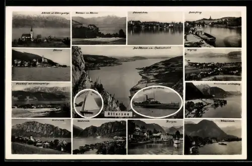 AK Schörfling /Attersee, Attersee v. d. Madlschneid, Ortsansicht, Weissenbach, Nussdorf