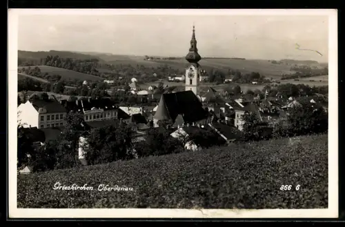 AK Grieskirchen, Teilansicht mit Kirche