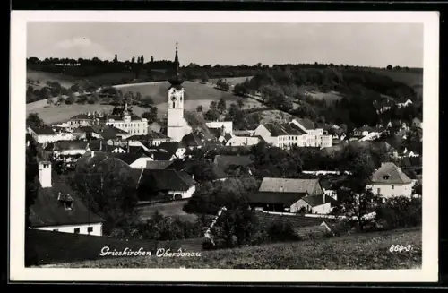 AK Grieskirchen /Oberdonau, Ortsansicht mit Kirche