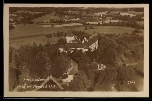 AK Haag am Hausruck, Fliegeraufnahme mit Schloss