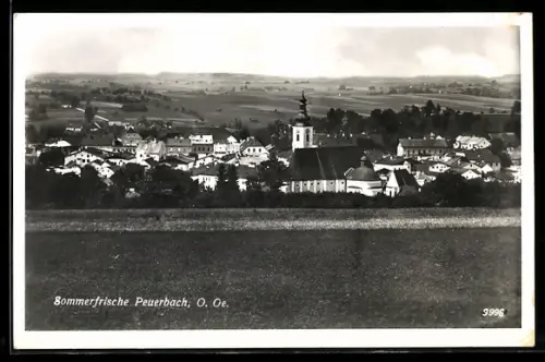 AK Peuerbach /O. Oe., Ortsansicht mit Kirche u. Umgebung