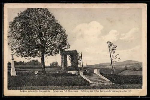 AK Vöcklamarkt, Denkmal auf dem Haushammerfelde, Anlasskarte Enthüllung 1925