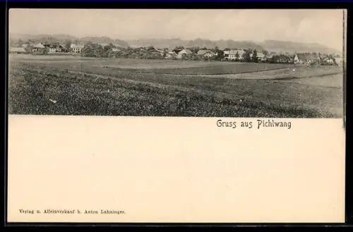 AK Pichlwang, Panorama mit Ort und Feldern
