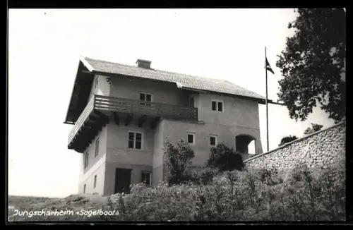 AK Seewalchen am Attersee, Jungscharheim Segelboot, Mauer