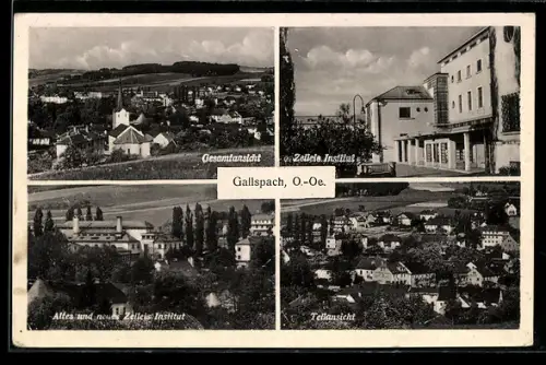 AK Gallspach /O.-Oe., Gesamtansicht, Altes u. neues Institut Zeileis, Teilansicht
