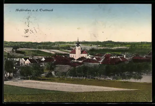 AK Hofkirchen a. d. Trattnach, Dorfpanorama mit Kirche