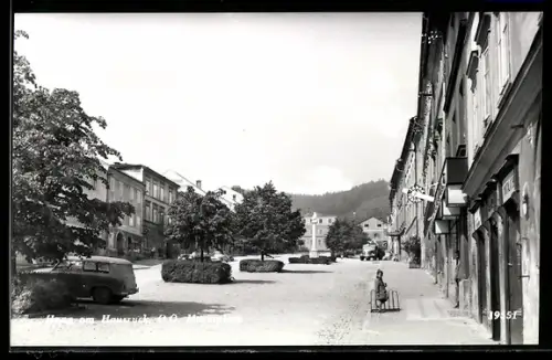 AK Haag am Hausruck, Marktplatz mit Säulendenkmal
