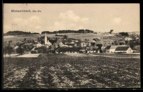 AK Michaelnbach /Ob.-Oe., Teilansicht mit Kirche