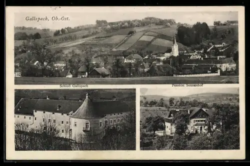 AK Gallspach, Gesamtansicht, Schloss, Pension