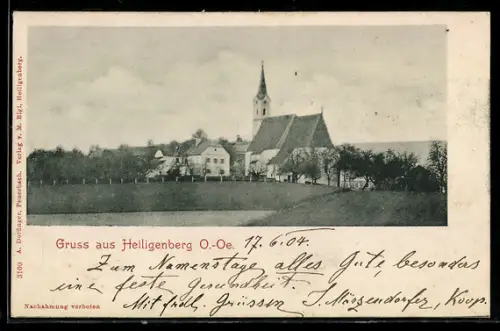 AK Heiligenberg /O.-Oe., Ortspartie mit Kirche