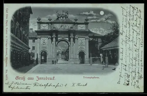 Mondschein-AK Innsbruck, Triumphpforte