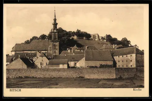 AK Bitsch, Teilansicht mit Kirche