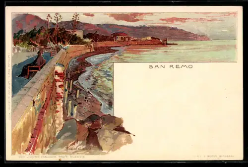 Künstler-AK Manuel Wielandt: San Remo, Panorama
