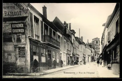 AK Tonnerre, Rue de l`Hôpital, Café Francais