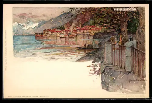 Künstler-AK Manuel Wielandt: Bellagio, Panorama