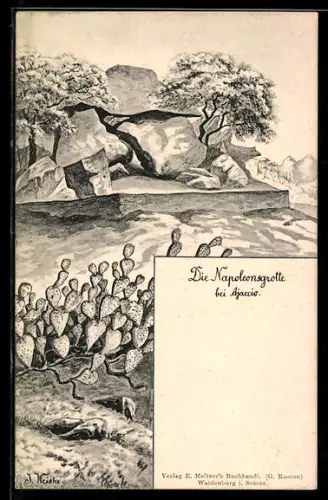 Künstler-AK Ajaccio, Die Napoleonsgrotte