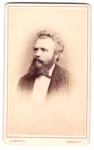 Fotografie A. Bartel, Hamburg, Grosser Burstah 25, Porträt eines Mannes mit Bart