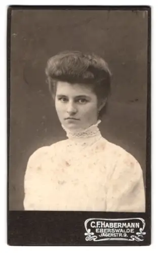 Fotografie C. Habermann, Eberswalde, Jägerstrasse 9, Porträt einer eleganten Dame