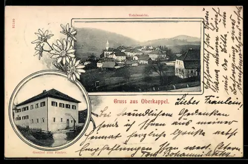 AK Oberkappel, Totalansicht, Gasthof zum Fischer