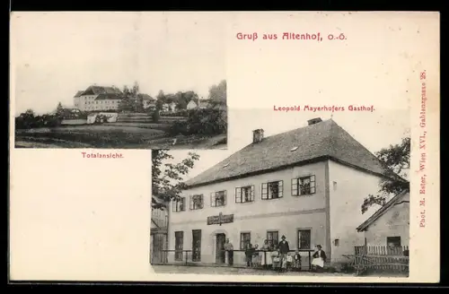 AK Altenhof /O.-Ö., Leopold Mayerhofers Gasthof, Totalansicht
