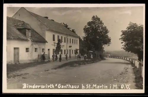 AK St. Martin i. M., Binderwirth`s Gasthaus mit Strassenpartie