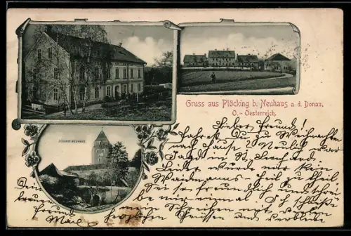AK St. Martin im Mühlkreis, Plöcking b. Neuhaus, Herrenhaus, Schloss Neuhaus, Teilansicht