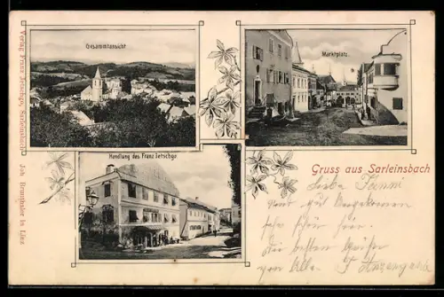 AK Sarleinsbach, Handlung des Franz Jetschgo, Marktplatz, Gesamtansicht