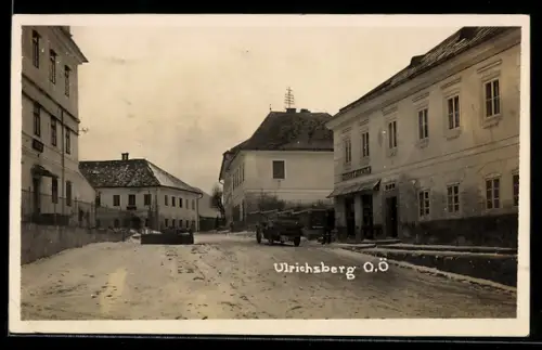 AK Ulrichsberg /O. Ö., Geschäft von Robert Krendl mit Strassenpartie