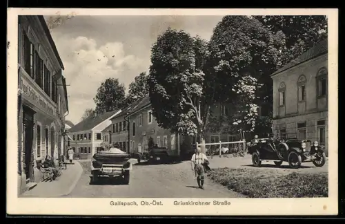 AK Gallspach, Blick in die Grieskirchner Strasse